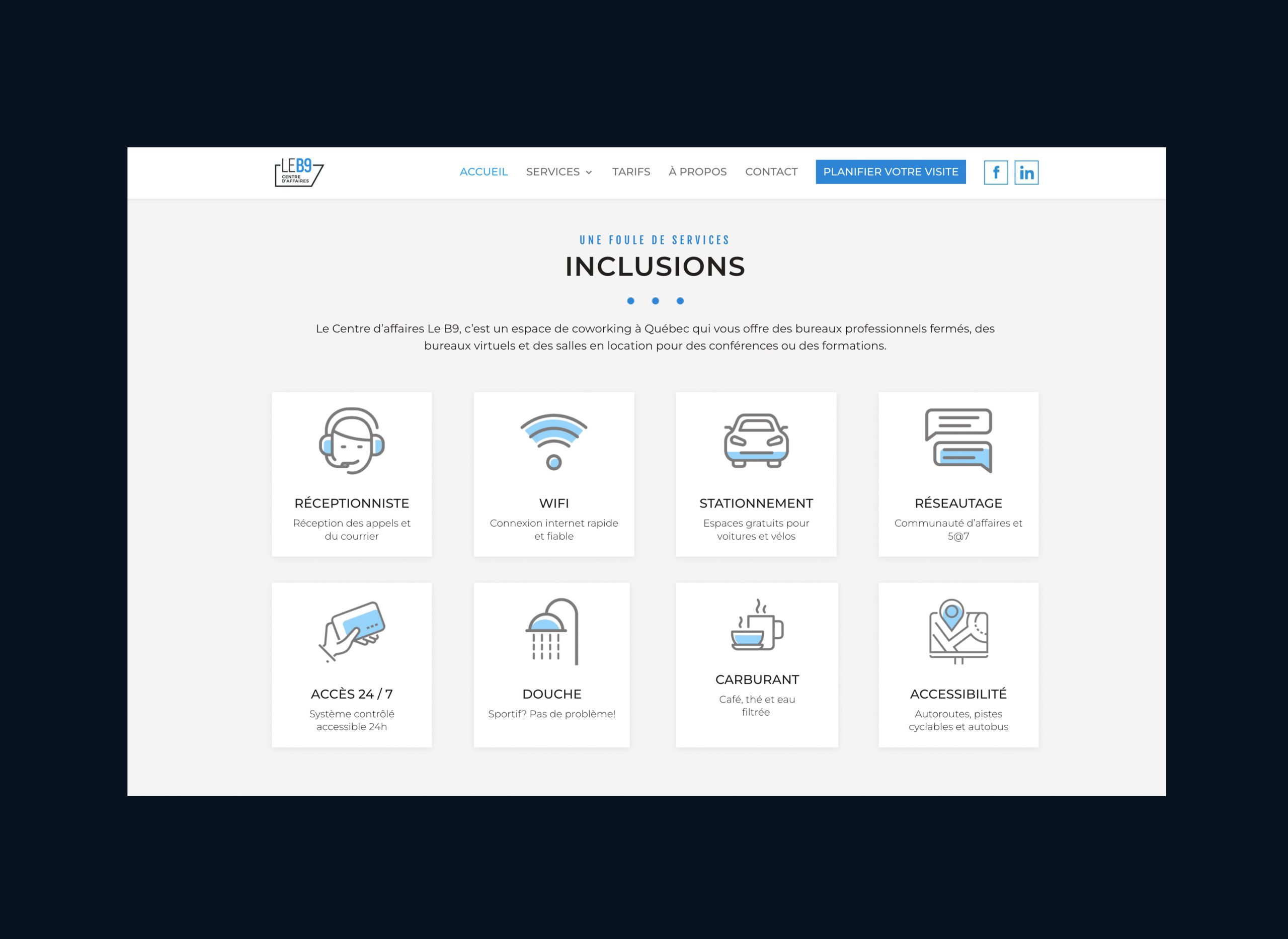 Centre d'affaires LEB9 site web