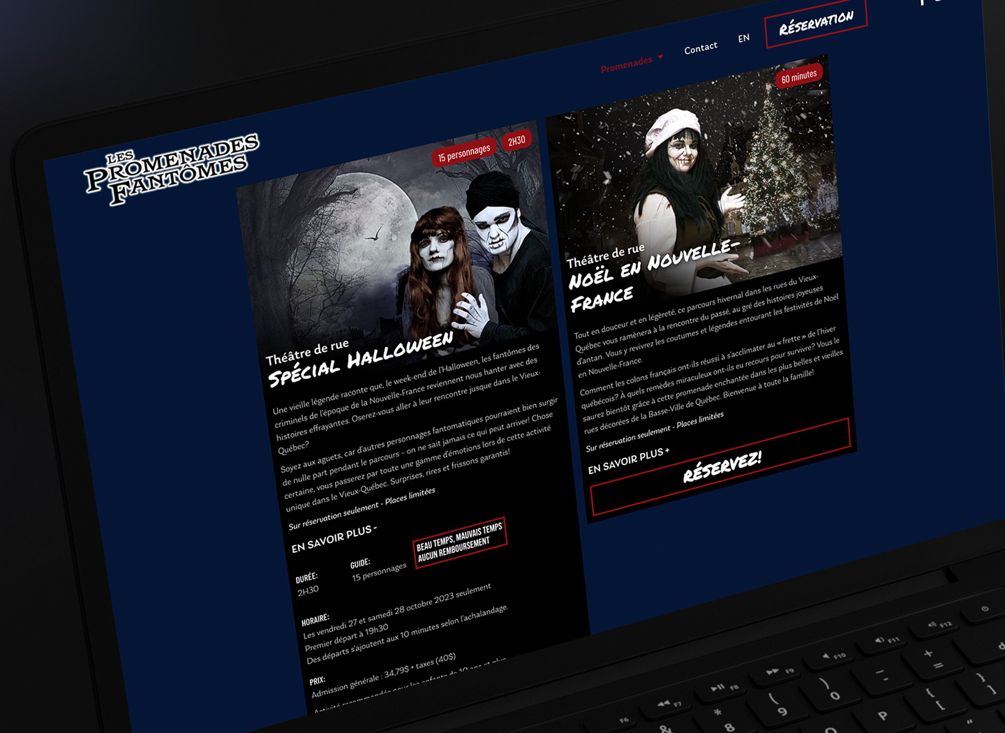 Les Promenades Fantômes - Site web