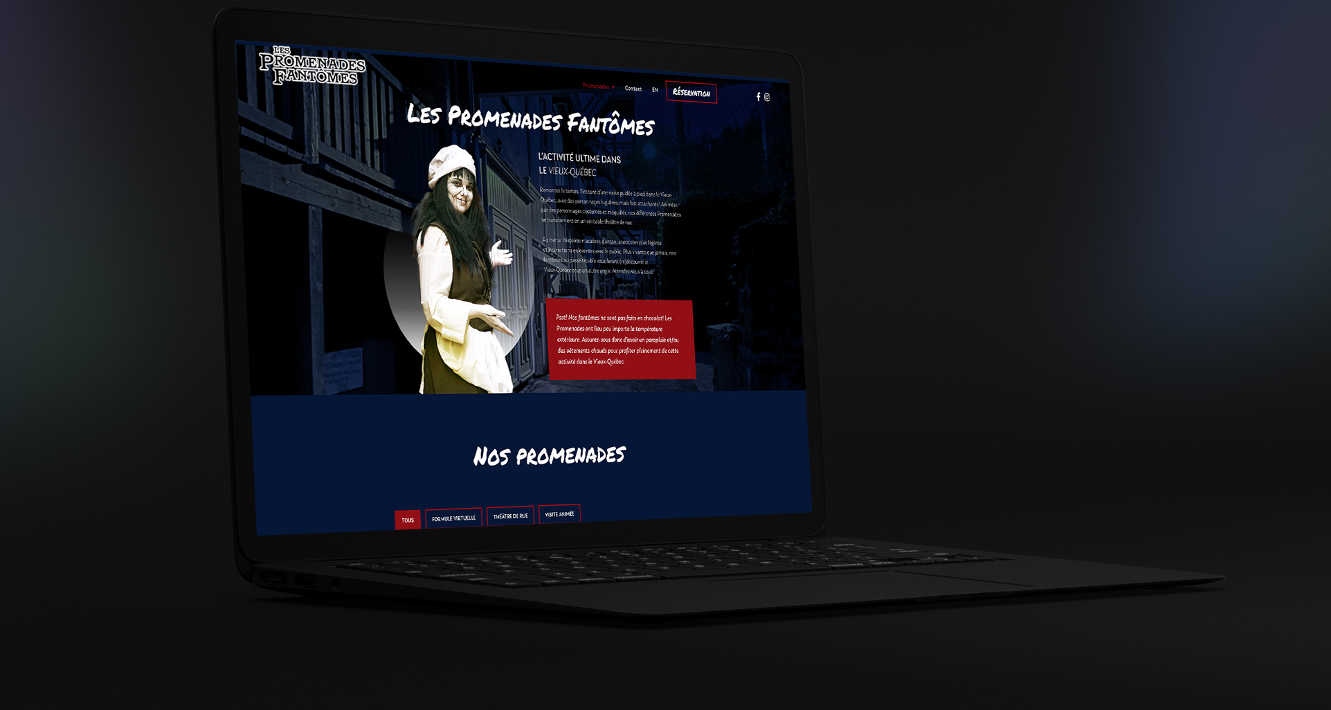 Les Promenades Fantômes - Site web