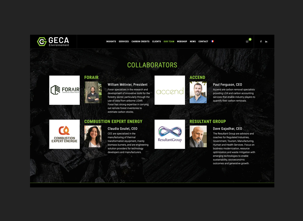 Geca Environnement Site web