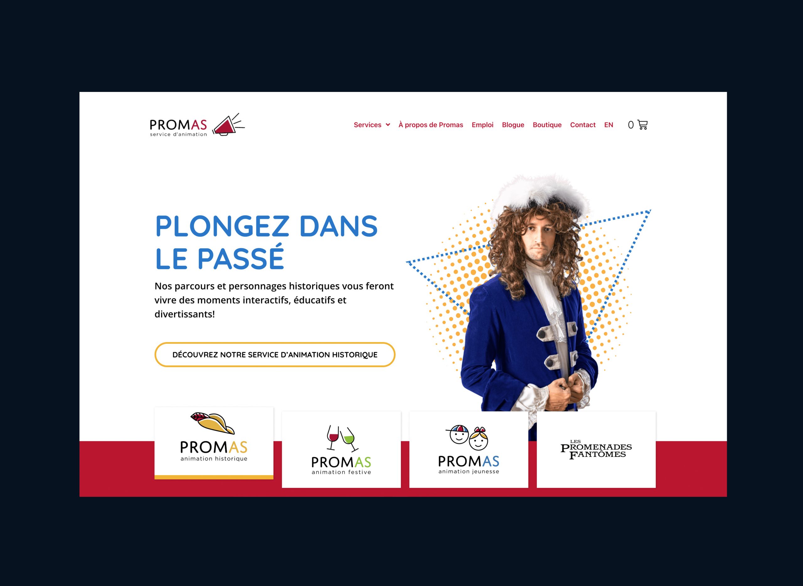 Promas Animation site web et boutique en ligne