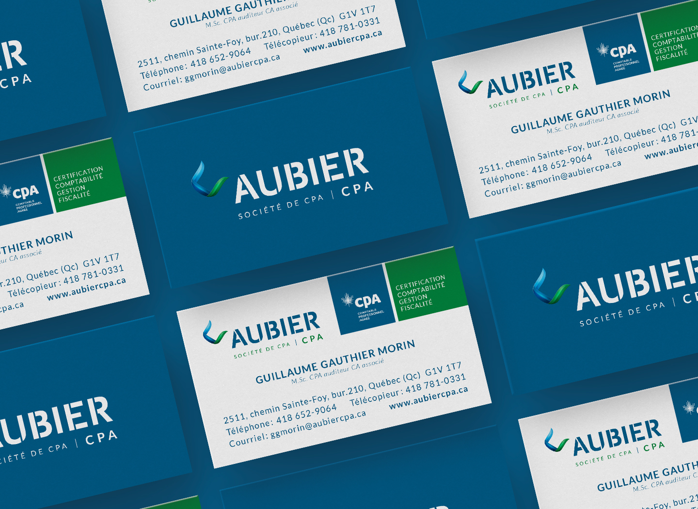 Papeterie et supports imprimés avec le nouveau logo Aubier CPA