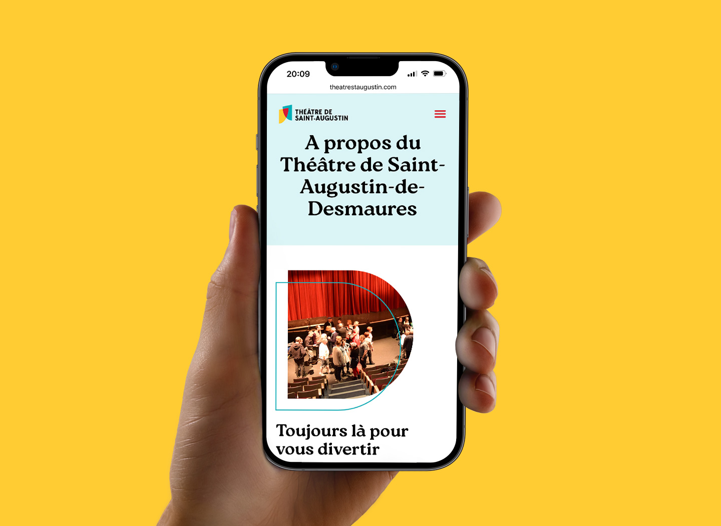 Présentation de la version mobile du site web du Théâtre St-Augustin