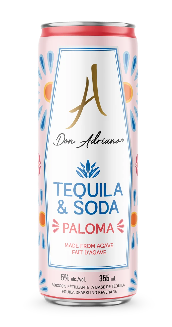 La meme canette habillee du design Don Adriano, Tequila et Soda Paloma