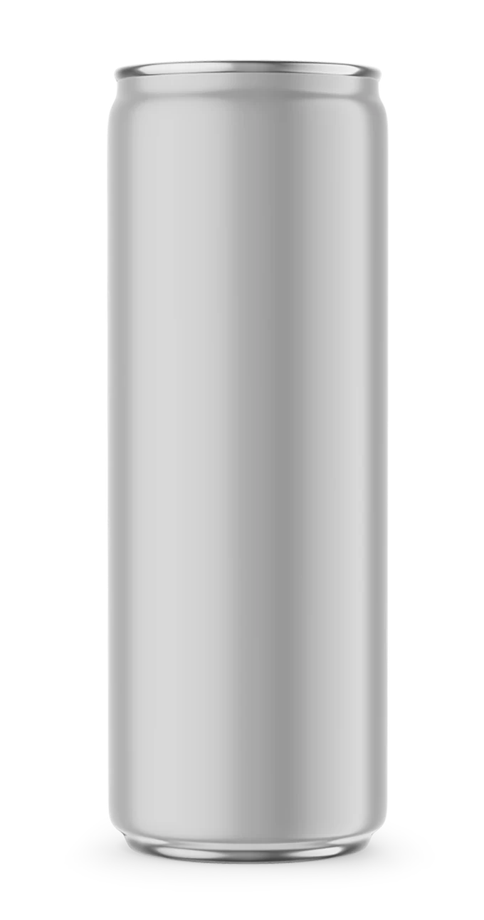 Canette d'aluminium vierge, avant le travail de design